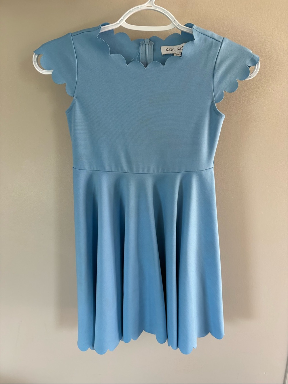 Girls' Scallop Edge Light Blue Dress